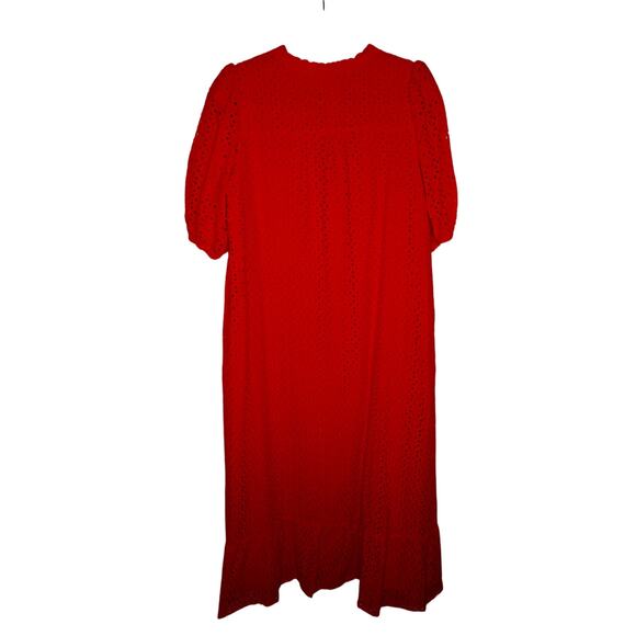 Hyacinth House Red Eyelet Tryall Midi Dress XL - Picture 5 of 5